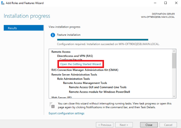 Installation prograss